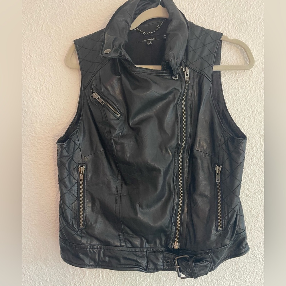 Muubaa Black Lamb Leather Vest
